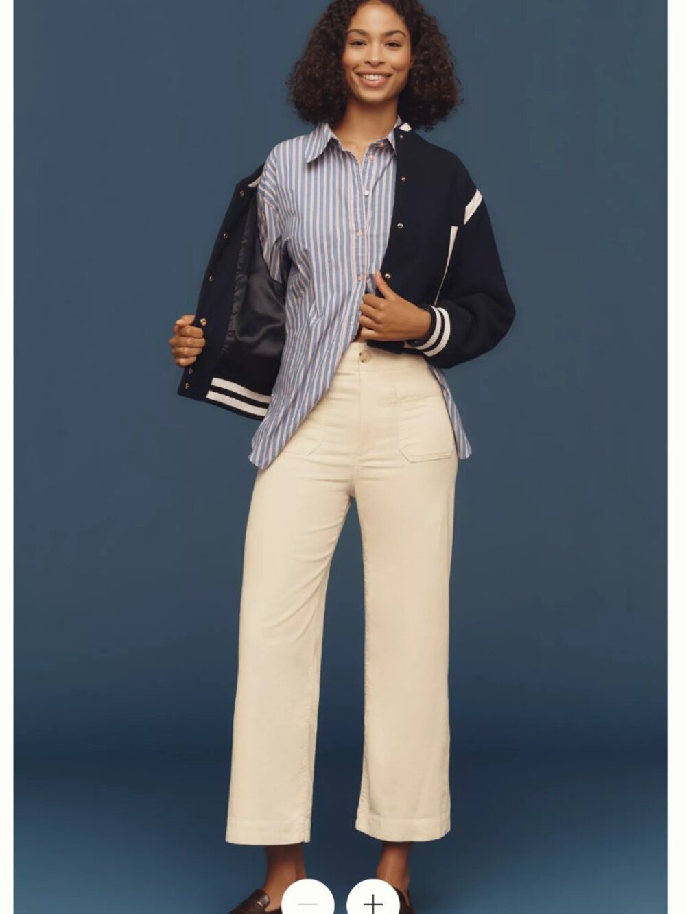 The Colette Corduroy Crop Wide-Leg Pants by Maeve in Cream Anthropologie 32 NEW